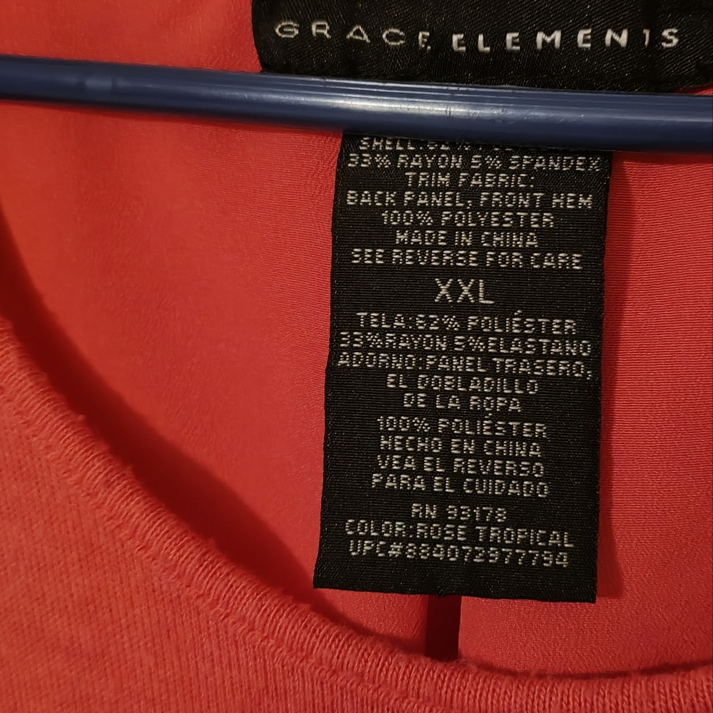 Grace Elements Hot Pink Blouse 2x - image 2